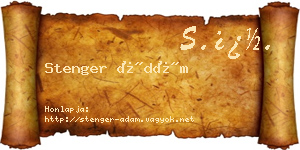 Stenger Ádám névjegykártya